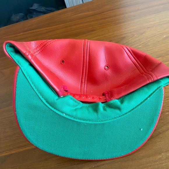 Vintage Red Leather Hat - Picture 4 of 4